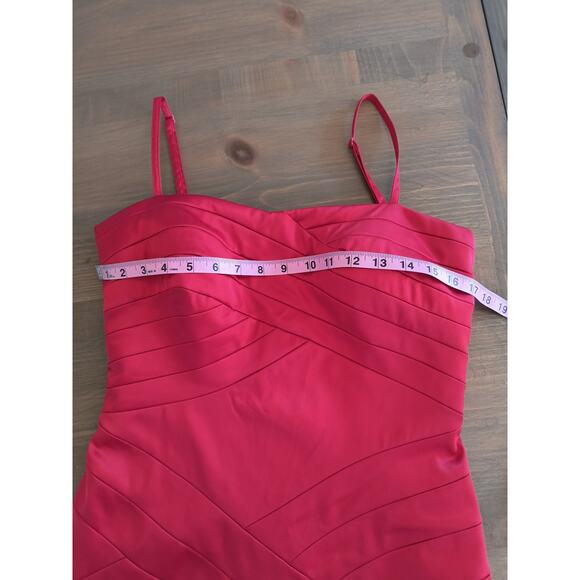 N V Couture Cocktail Party Dress Women's size 6 Red Mini Sleeveless Adjustable - Picture 14 of 16